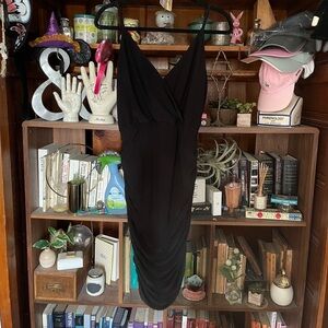 Eliza J black ruched cocktail dress sz 4